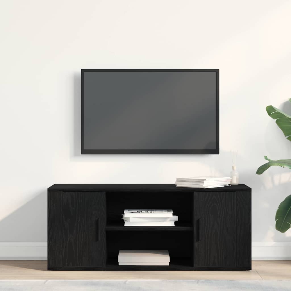 Fernsehtisch Schwarz Eichen-Optik 100 x 35 x 40 cm
